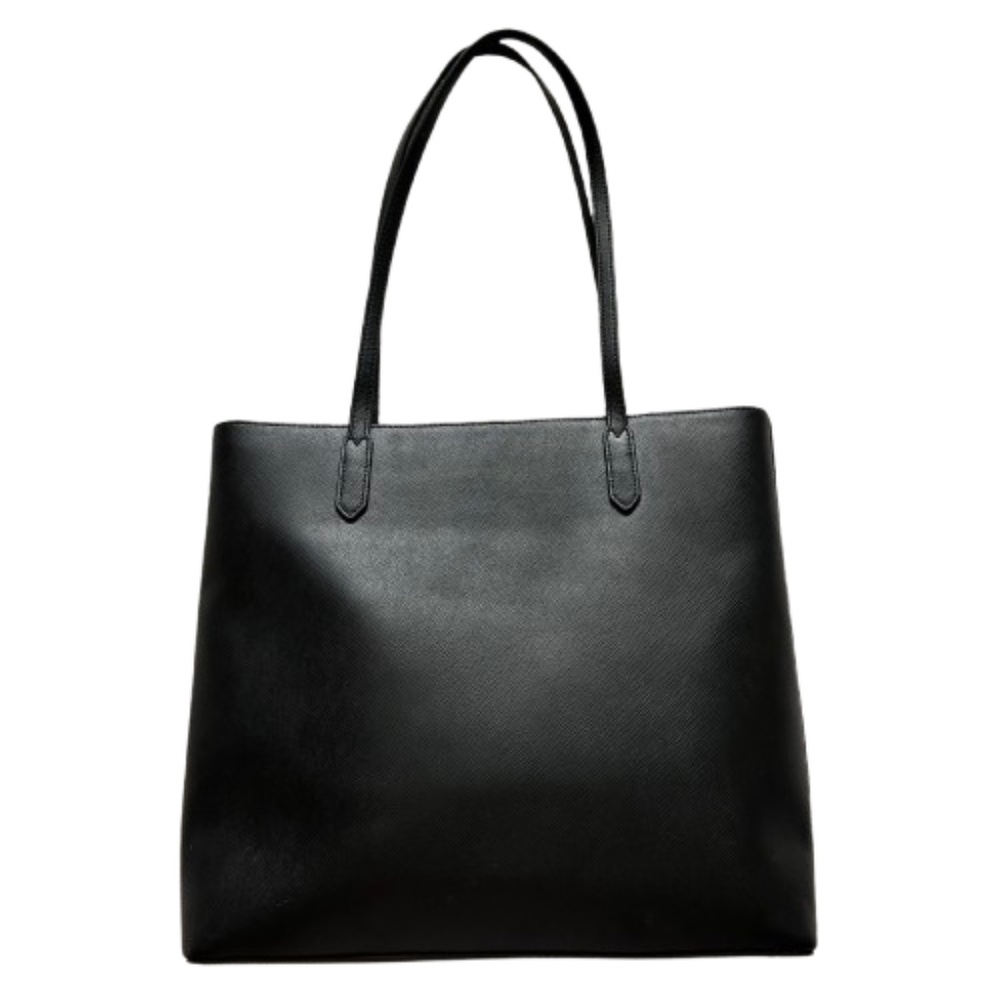 $298 Kate Spade Women's Medium Black & Gold Logo Leather Tote Bag & Bow Key Fob - Picture 5 of 16